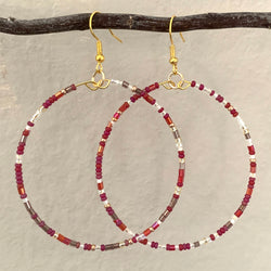 Seed Bead Hoop Earrings