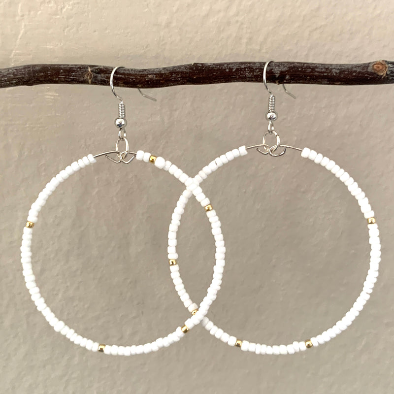 Seed Bead Hoop Earrings