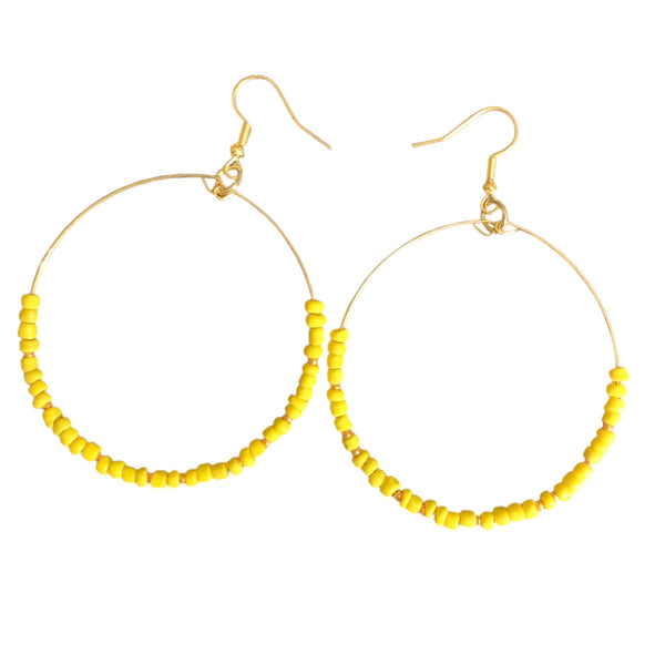 Seed Bead Hoop Earrings