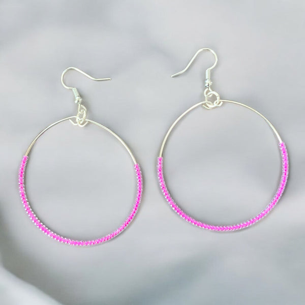 Seed Bead Hoop Earrings