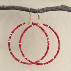 Seed Bead Hoop Earrings