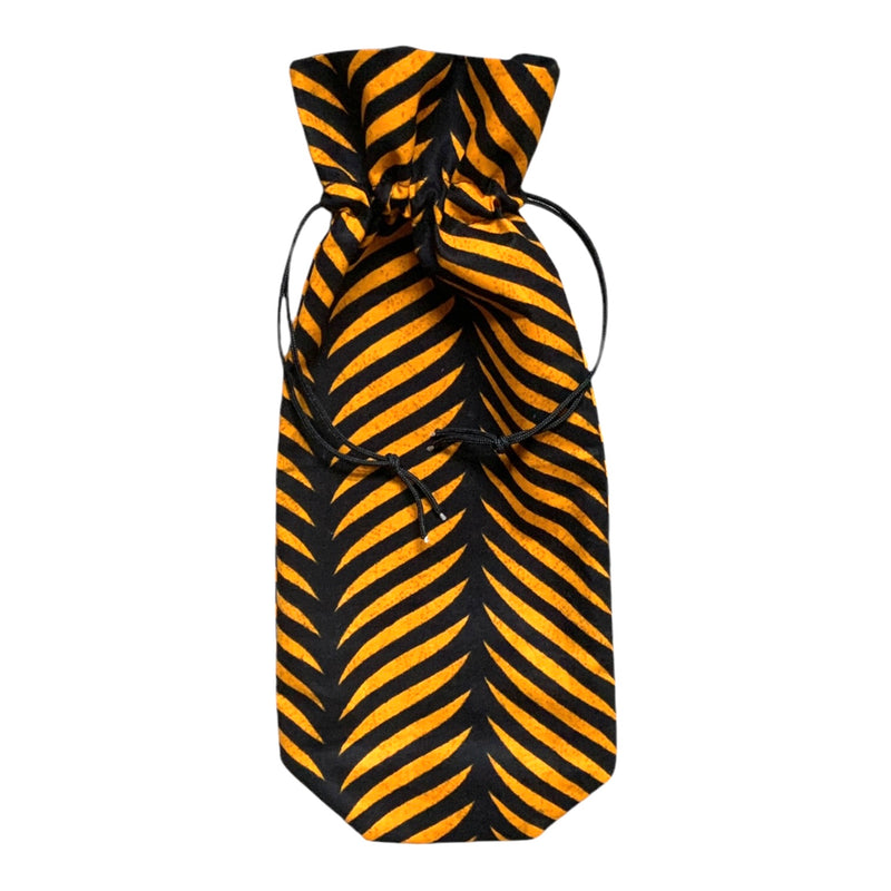 Kitenge Wine Bag, drawstring closure