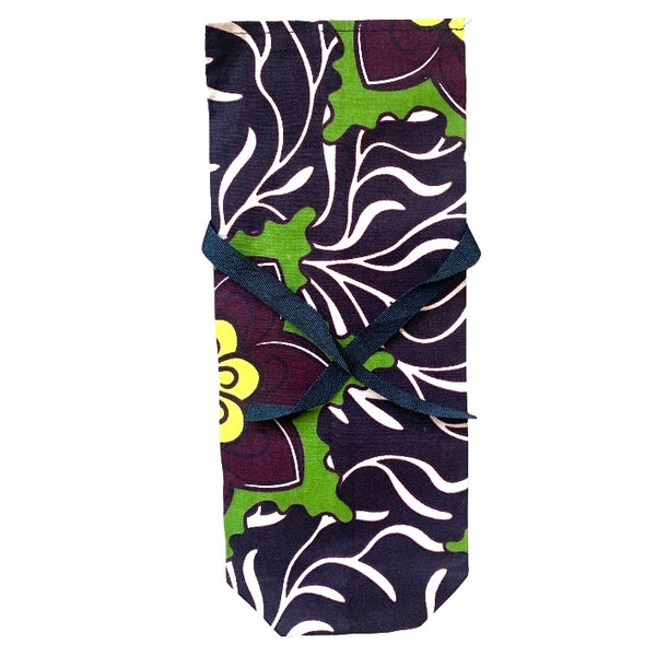 Kitenge Wine Bag, tie closure