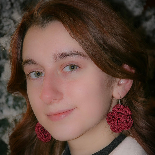 Crochet flower earrings